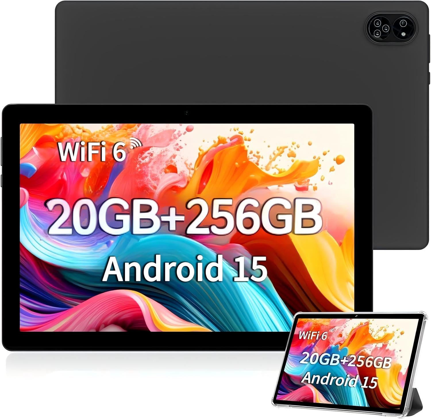 10.1" Android Tablet, Dual SIM 4G LTE, 20GB RAM, 256GB Storage, Support 1TB Extension, IPS Touch Screen, Dual Camera, WiFi/WLAN/Bluetooth/GPS,-image-49