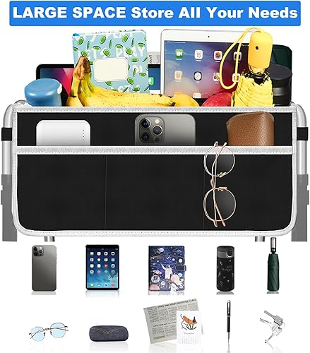 Miniatura 3 de Bolsa plegable equipada con 6 correas elásticas, más fuerte que otras cestas para andar, cesta para andador con múltiples bolsillos y nunca se