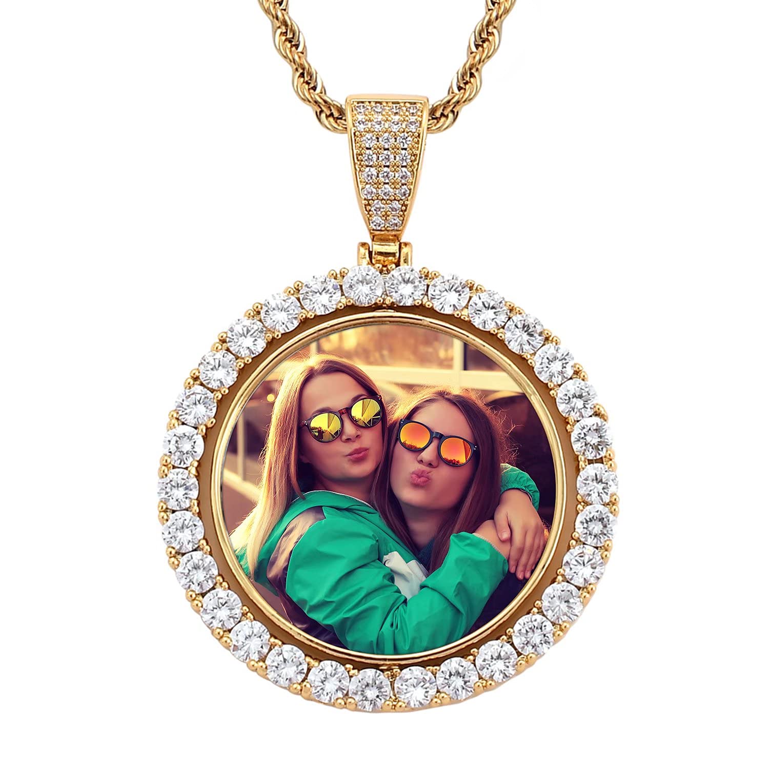 Angry Egg BoyCollar con imagen de Hip Hop personalizado Foto Medalla de bronce Texto grabado / Nombre / Recordatorio de fecha Alas de ángel y forma de corazón y colgantes redondos, giratorios y rectangulares