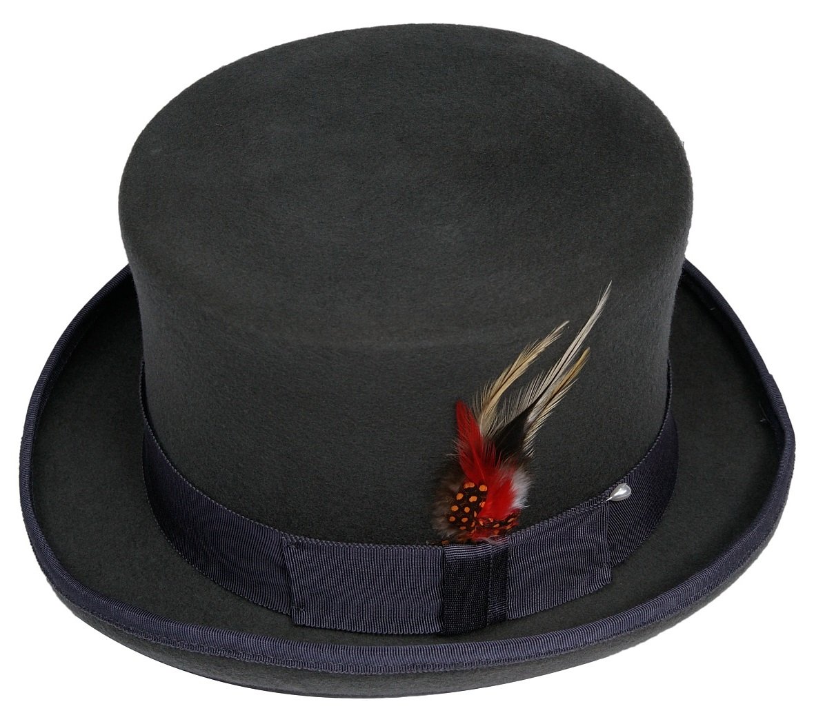 New Mens Gray Top Hat (Grey) - 100% Wool, Extremely Stylish, Very