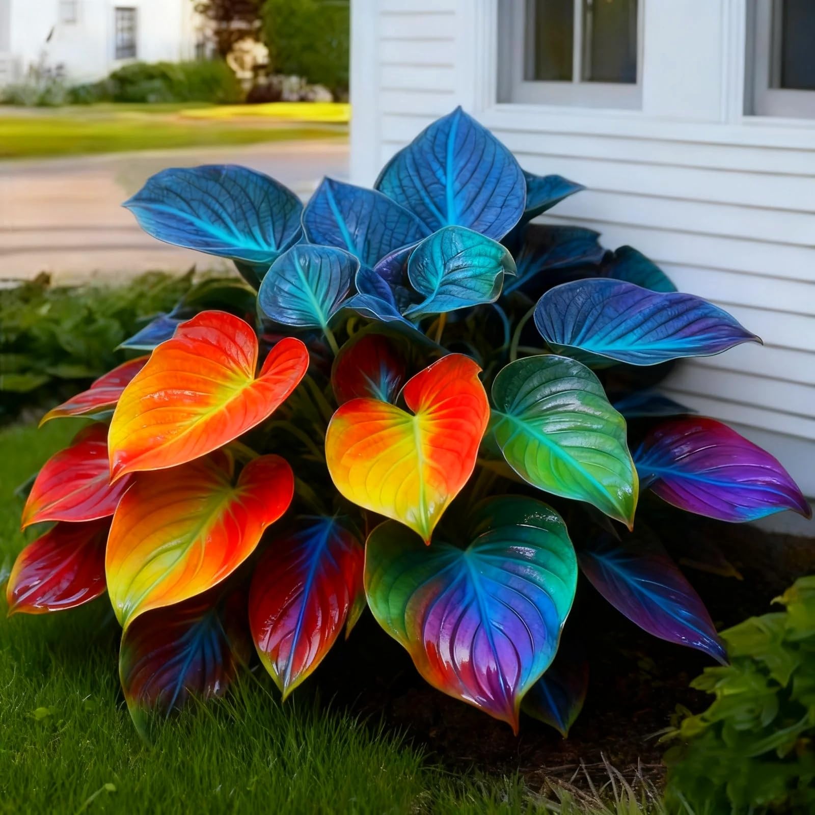 Abundant Hosta Bulbs Perennial UK, Rare and Beautiful Hostas Rhizome in Bulk,Planting for Stunning Garden Displays-4 Bulbs-C