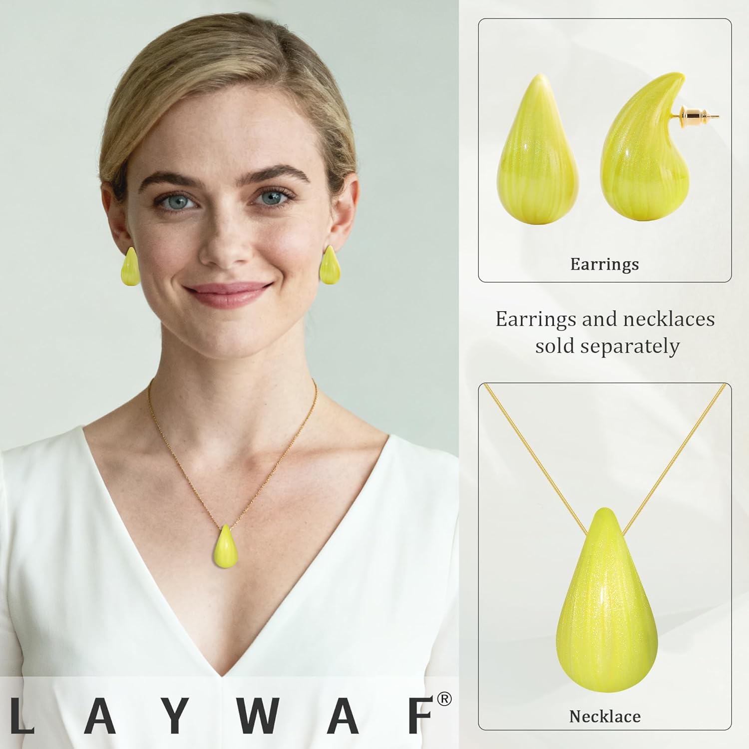 Big Hoop Earrings for Women Trendy, Teardrop Dangle Earrings Jewelry, Hypoallergenic 22K Gold Plated Stainless Steel Posts, Nickel Free Chunky Stud Earrings, Designer Duped Jewelry - Image 3