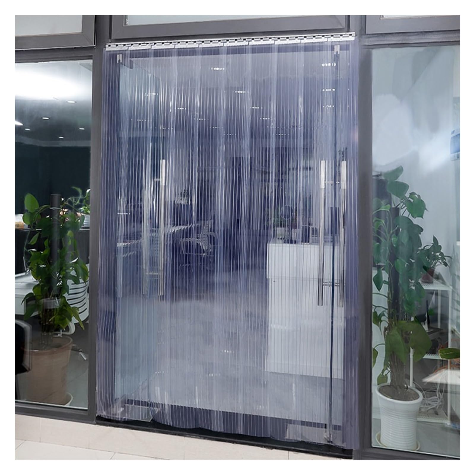 Paski winylowe prążkowane przezroczyste taśmy PCW, zasłona na drzwi, składane plastikowe zasłony do werandy, salonu, jadalni (128 x 220 cm dł./128 x 220 cm)
