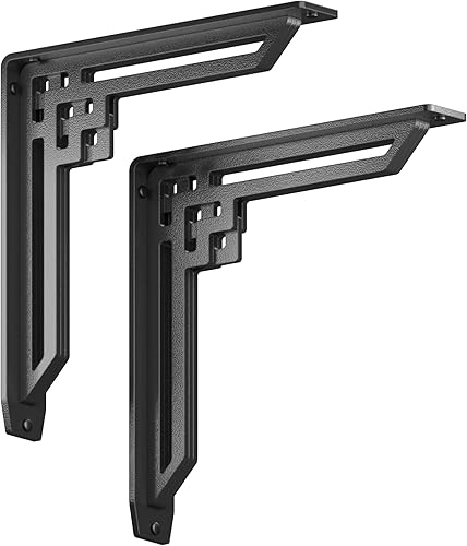 STARBY Soportes de estante resistentes (paquete de 2) - Ménsulas de metal de diseño para repisas, encimeras y estantes decorativos - Capacidad # 500