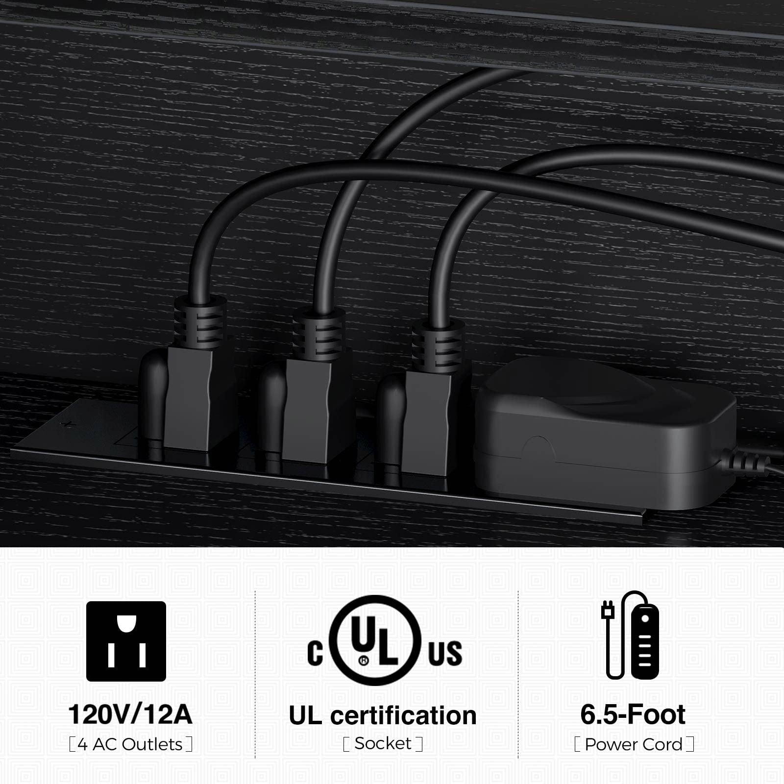 Rolanstar Floating TV Stand with Power Outlet & LED Light, 71" Wall