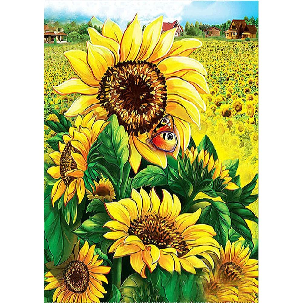 Kit Art de Diamant Tournesol : Créez une Grande Mosaïque 5D pour Décorer Votre Grand Salon