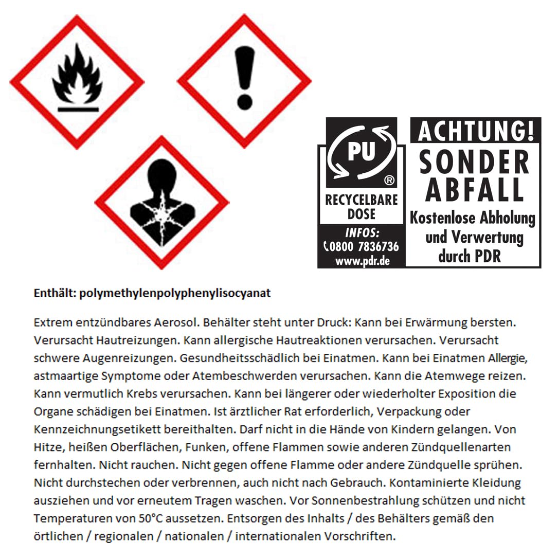 PU Schaumpistole + SOUDAL Profi Pistolenschaum GUN B2 / 3 x 750 ml + Schaumpistole + Reiniger