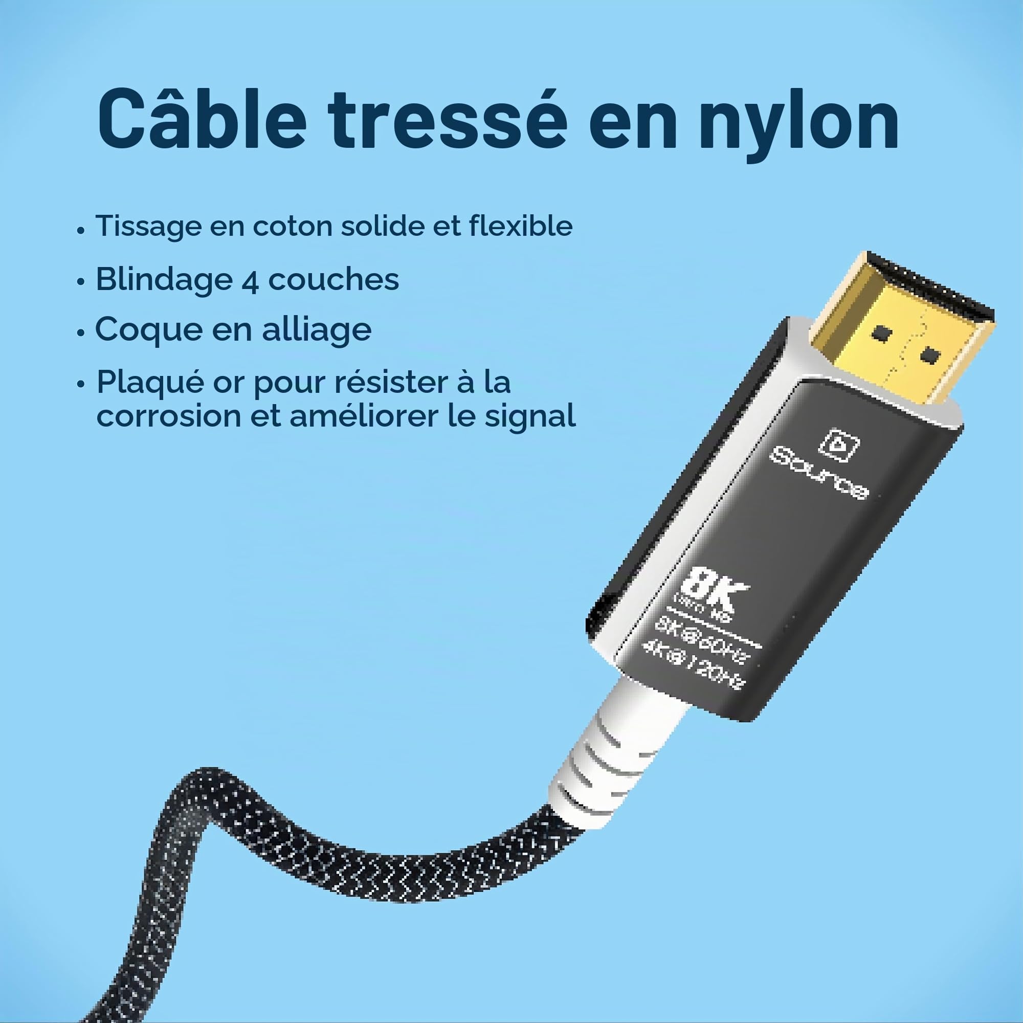 MMOBIEL Câble HDMI 8K à Fibre Optique 15m - 48Gbps Ultra High Speed - 8K@60Hz, 4K@120Hz, Dynamic HDR, ARC/eARC, HDMI 2.1, HDCP 2.2/2.3 - Compatible avec PS5/4, Xbox One, Ordinateur Portable etc. Noir