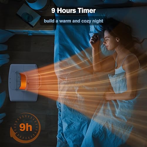 Miniatura 8 de FLOWBREEZE Calentador de patio al aire libre, calentador infrarrojo de 42 pulgadas con control remoto, 9 niveles de calor, temporizadores 9H,