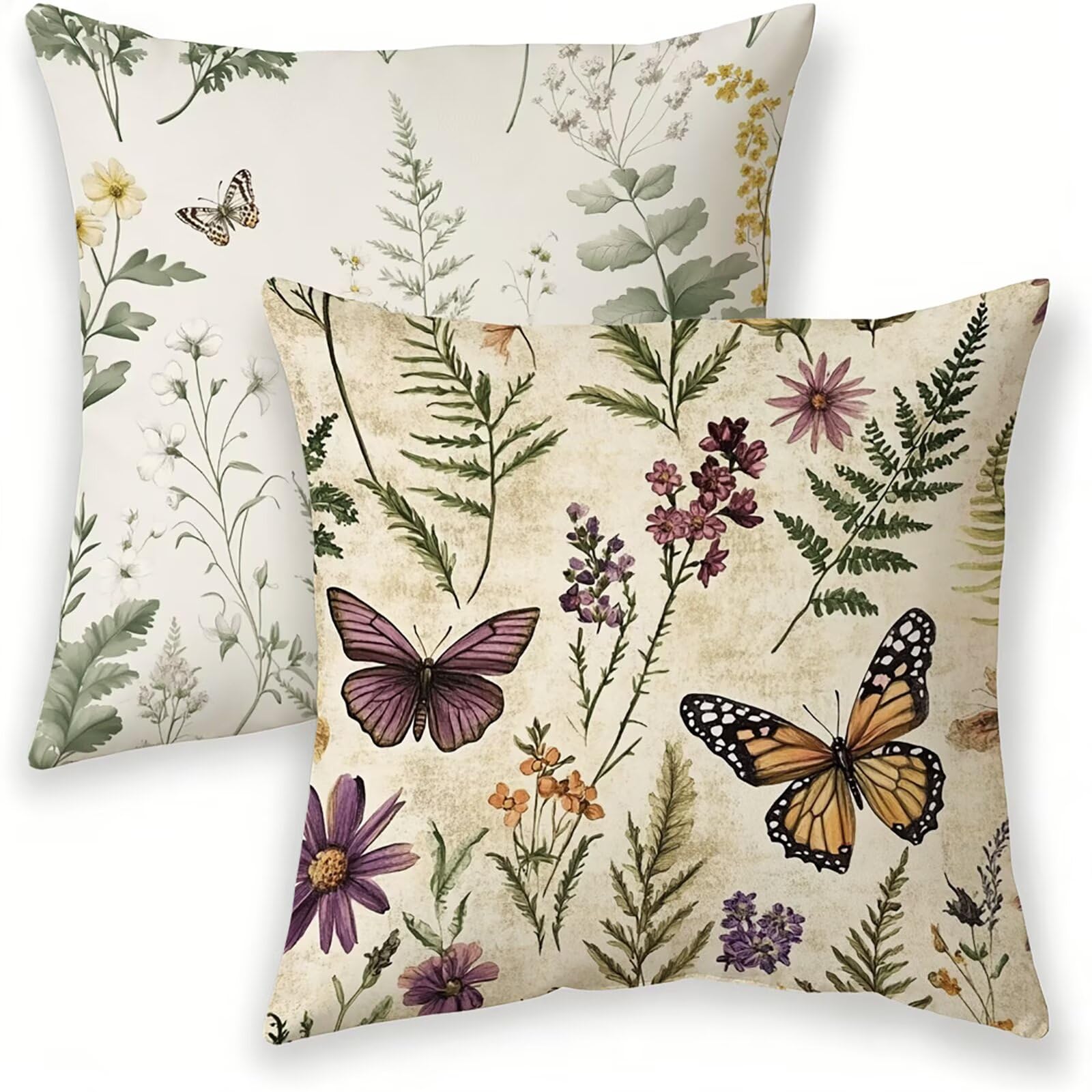Fodere per Cuscini da Esterno 65x65cm Crema Federe Cuscini Divano Decorativi Set da 2,Morbido Velluto Copricuscini Mobili Cuscino con Cerniera Invisibile per Divano, Giardino Casa Decoro lj-490