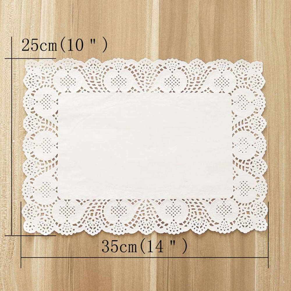 thumbnail: 140 Stuks Wit Kant Placemats – Olieabsorberend Papieren Tafelkleed Voor Cake, Feest & Decoratie