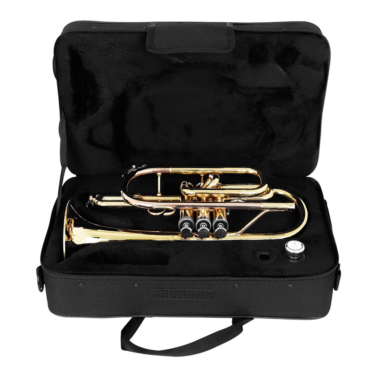Mini Trompeta De Bolsillo En Si Bemol Bronce Fosforado Vario Dorado