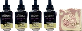 Bath & Body Works Winterberry Ice 4 Pack Wallflowers Home Fragrance Refills - Marbela Sample Soap
