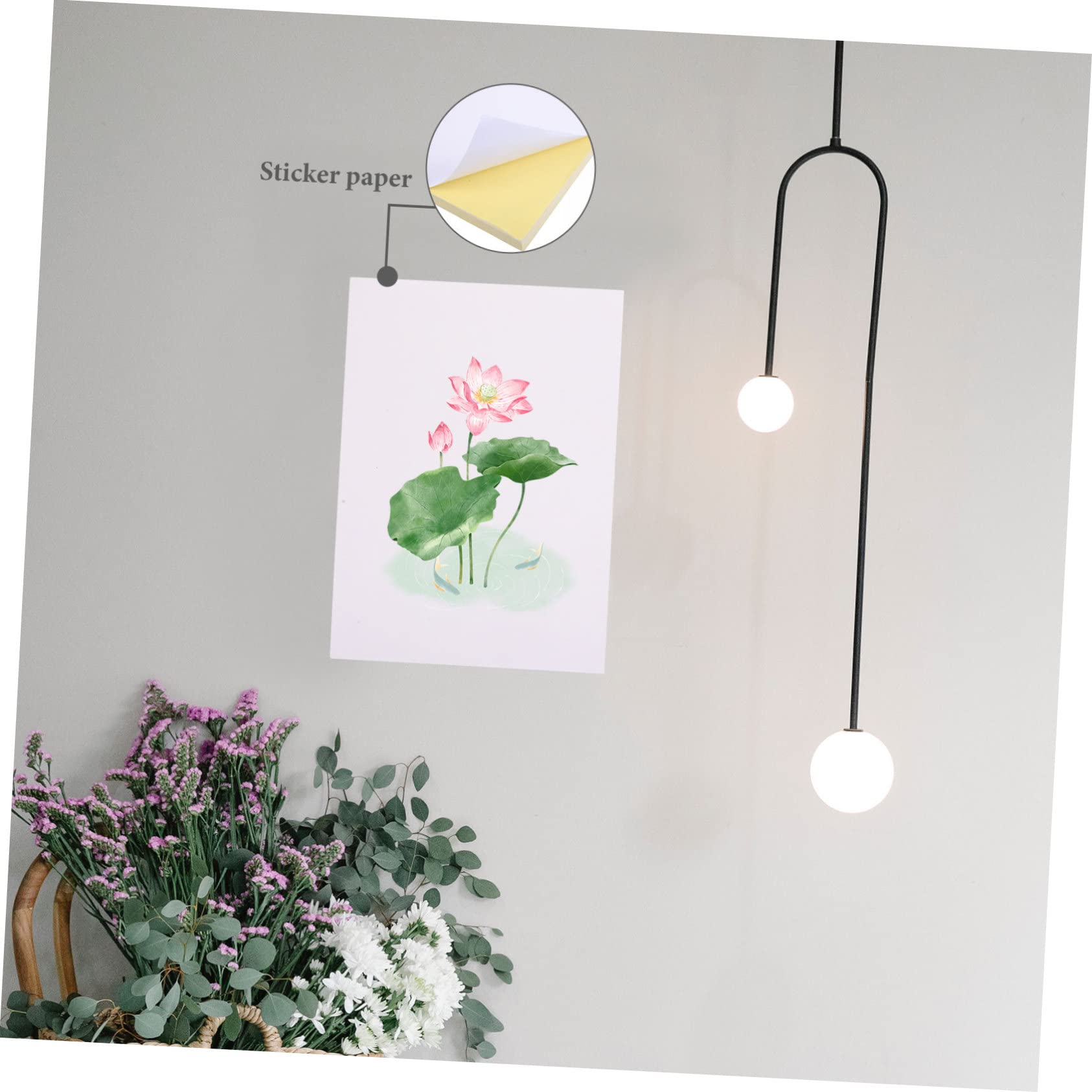 100 feuilles Papier Autocollant Mat pour Imprimante Papier Étiquettes Adhésif pour Création de et Étiquettes Compatible Imprimantes et Machines de Découpe