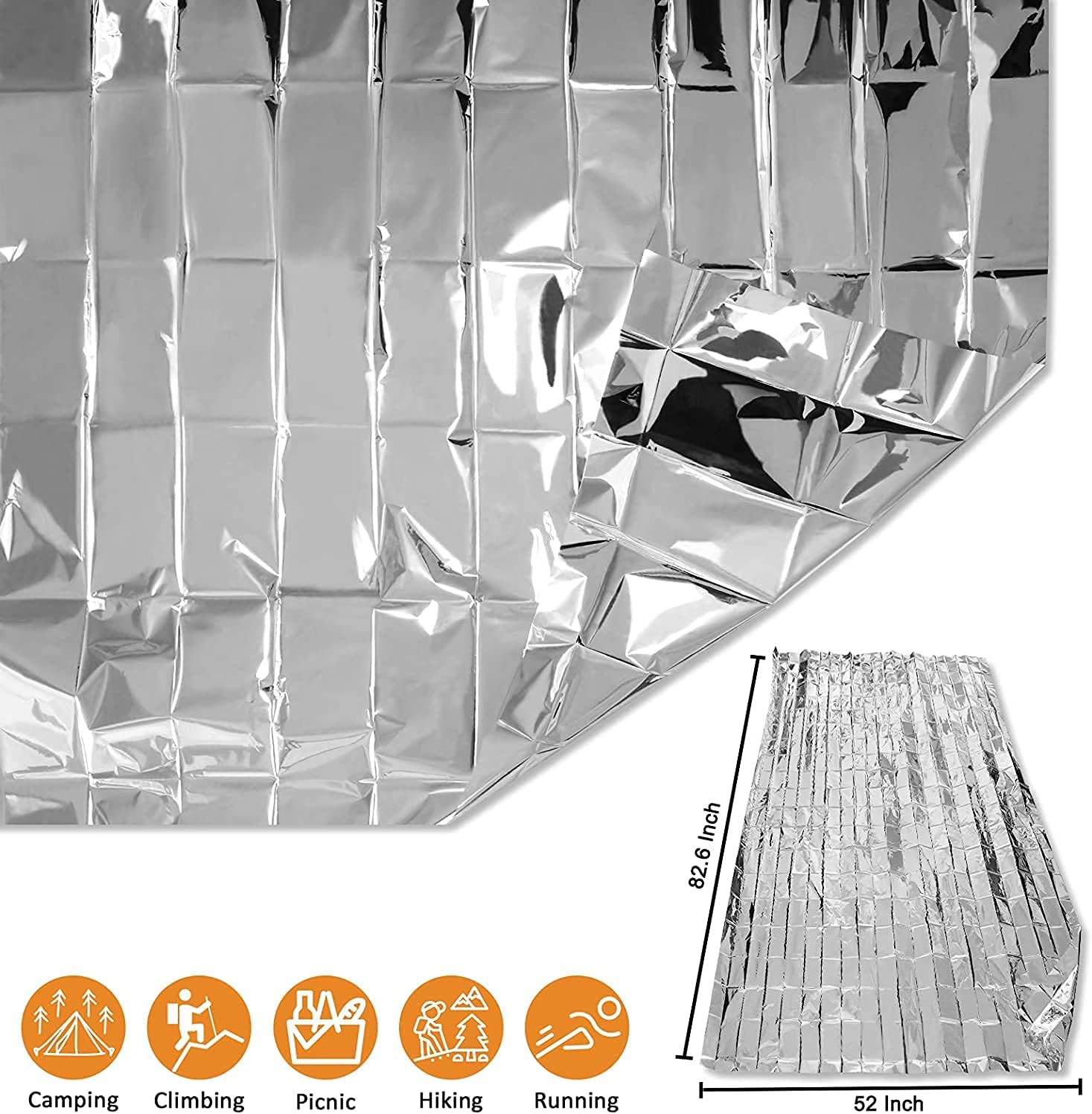 ANCwear Emergency Blankets Pack6,Foil Mylar Thermal Blankets Space
