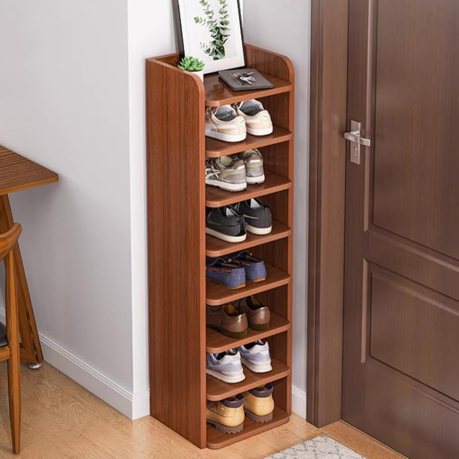 靴キャビネット、靴収納キャビネットシューズラック、ブーツ収納狭い棚付き玄関用シューズラック、ヴィンテージ玄関シューズラック (サイズ