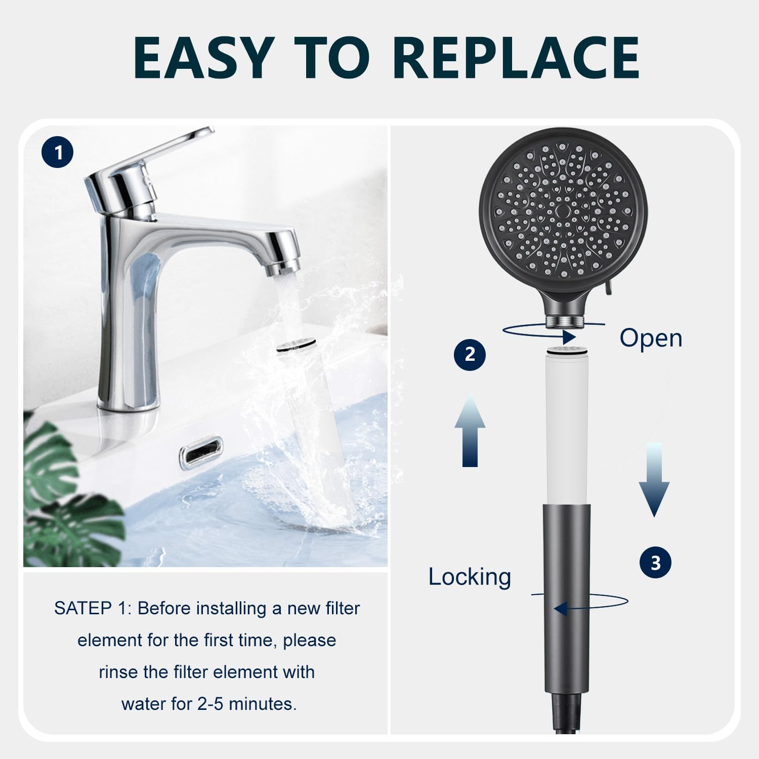 Duschfilter Für Cobbe-Duschköpfe - Entfernt Chlor & Verunreinigungen (8 Stück)