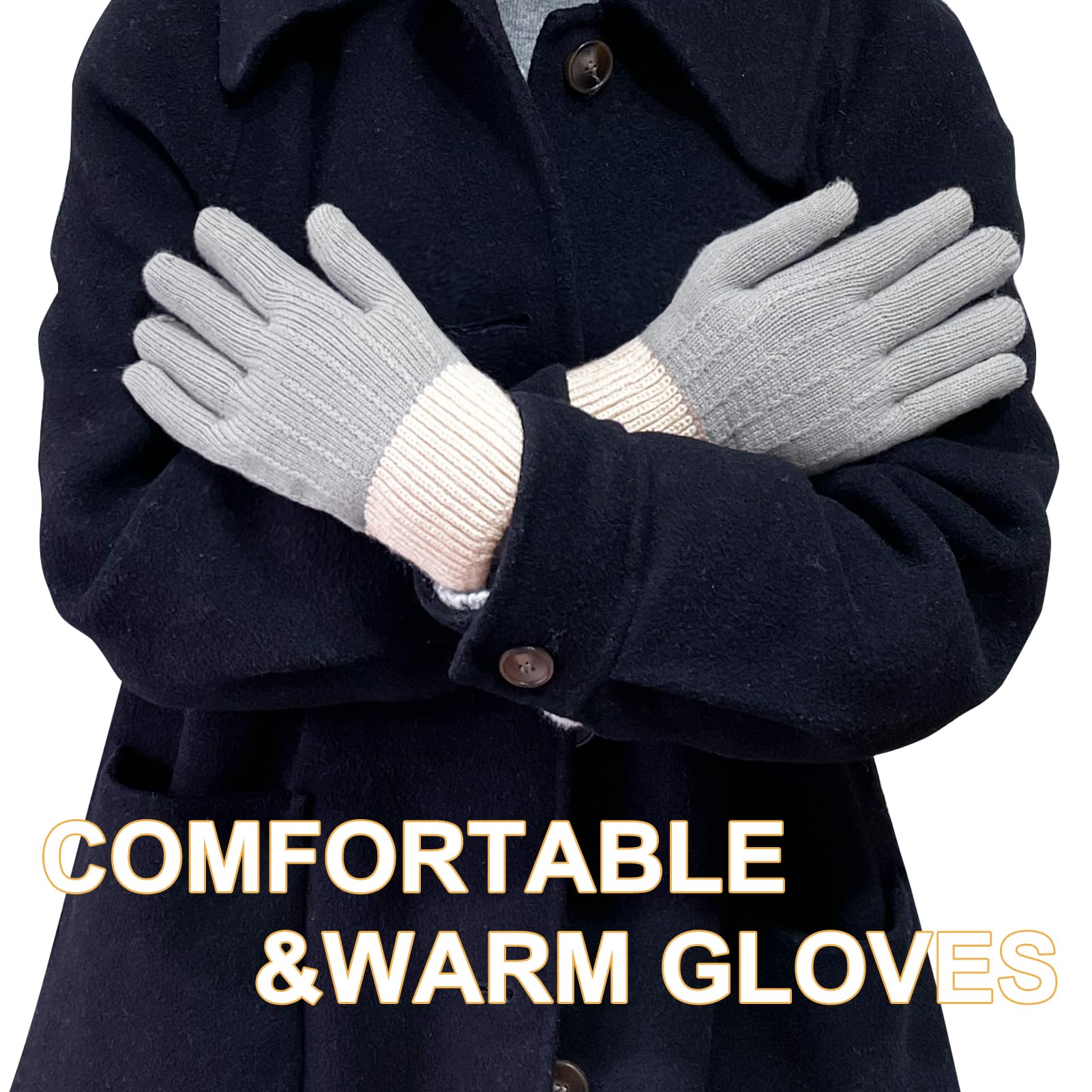 lifwimner Guanti Invernali da Donna con Fodera Morbida Touchscreen Guanti Caldi per Ciclismo, Viaggi e Attività All'Aperto Regalo Donna