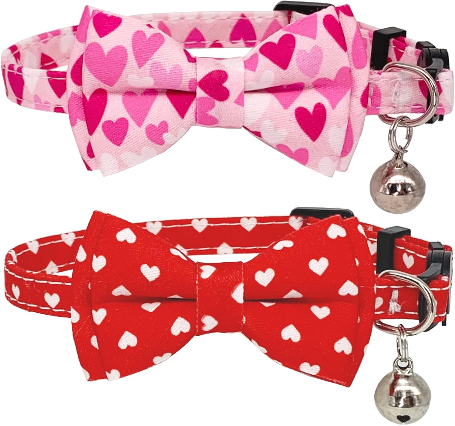 Pet Supplies Casidoxi 2 Pcs Valentine's Day Cat Collar Breakaway with