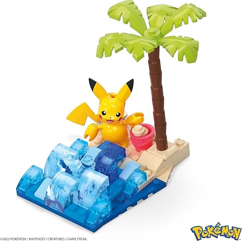Miniatura 4 de MEGA - Juego de juguetes de construcción de figuras de acción de Pokémon, Pikachu's Beach Splash con 79 piezas, 1 personaje posable, idea de regalo
