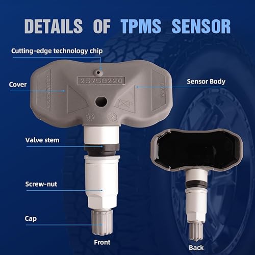 Miniatura 2 de MACAX Sensor de sistema de monitoreo de presión de neumáticos TPMS TPMS 315 MHz OBDreaprendizaje manual de adaptación compatible con Cadillac STS