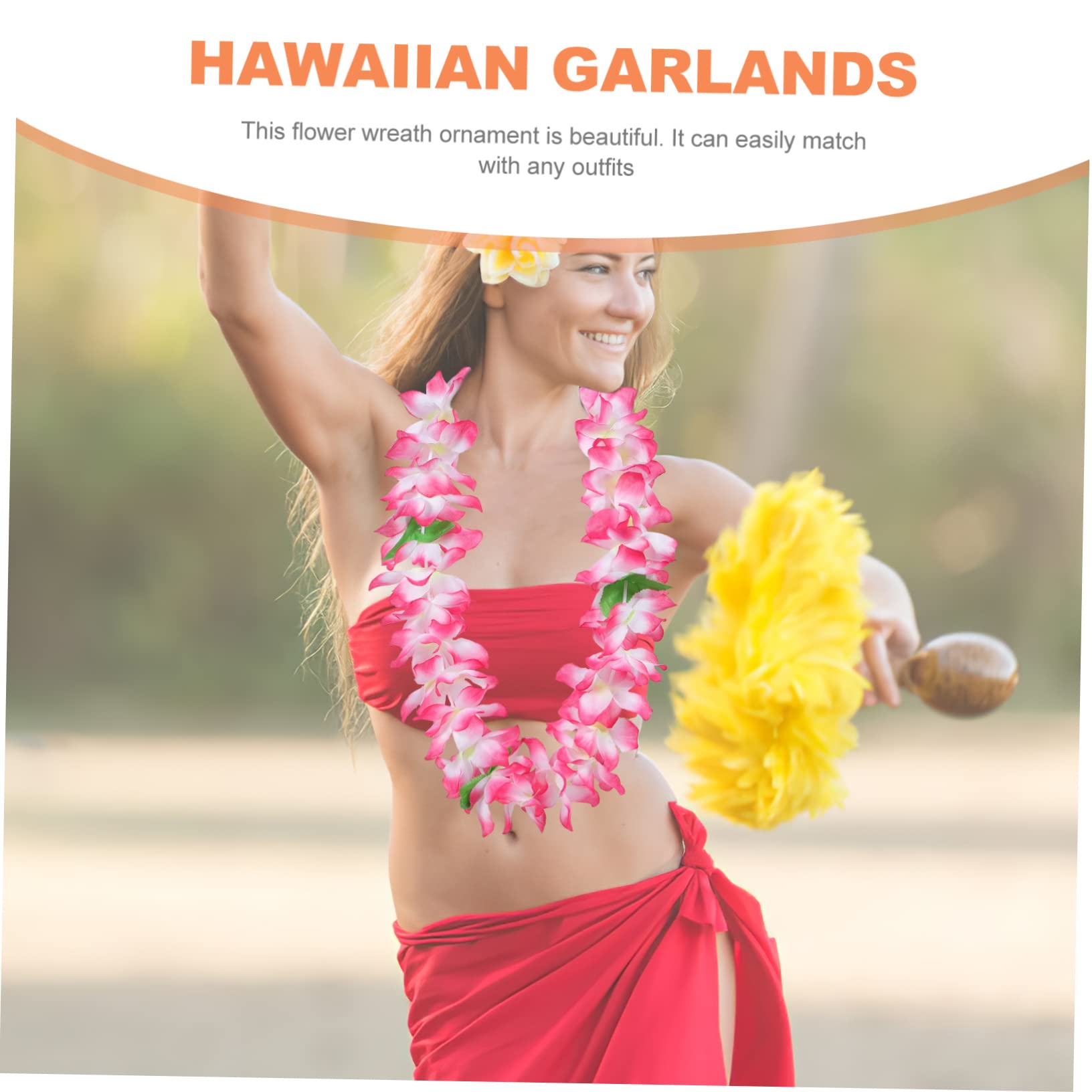 Abaodam 12 Piezas Favores De La Fiesta Hawaiana Guirnalda De Verano Collar De Flores Hawaianas Collar De Fiesta De Verano Guirnaldas Hawaianas De Verano Ropa Banquete Tela Bulto