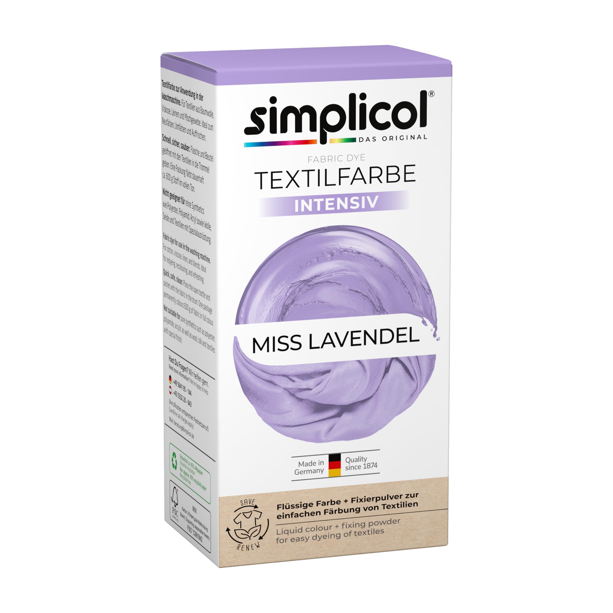 Simplicol Colore Per Tessuti Blu Ghiaccio - Kit Tintoria Domestica Per Lavatrice Con Fissatore