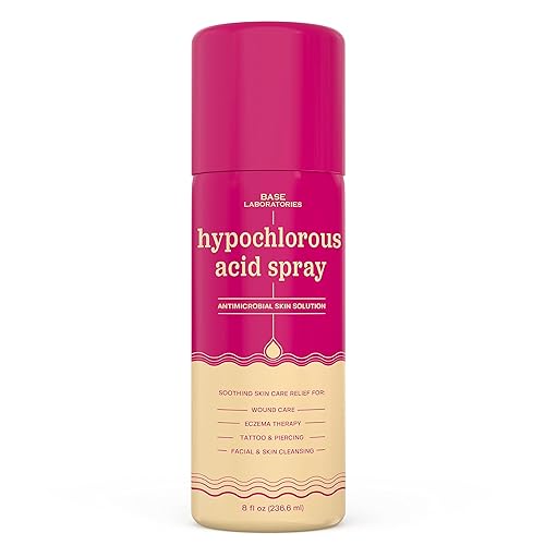 Base Labs - Spray de ácido hipocloroso Limpiador en aerosol curativo de la piel para heridas tratamiento de eccema cuidado posterior de tatuajes y