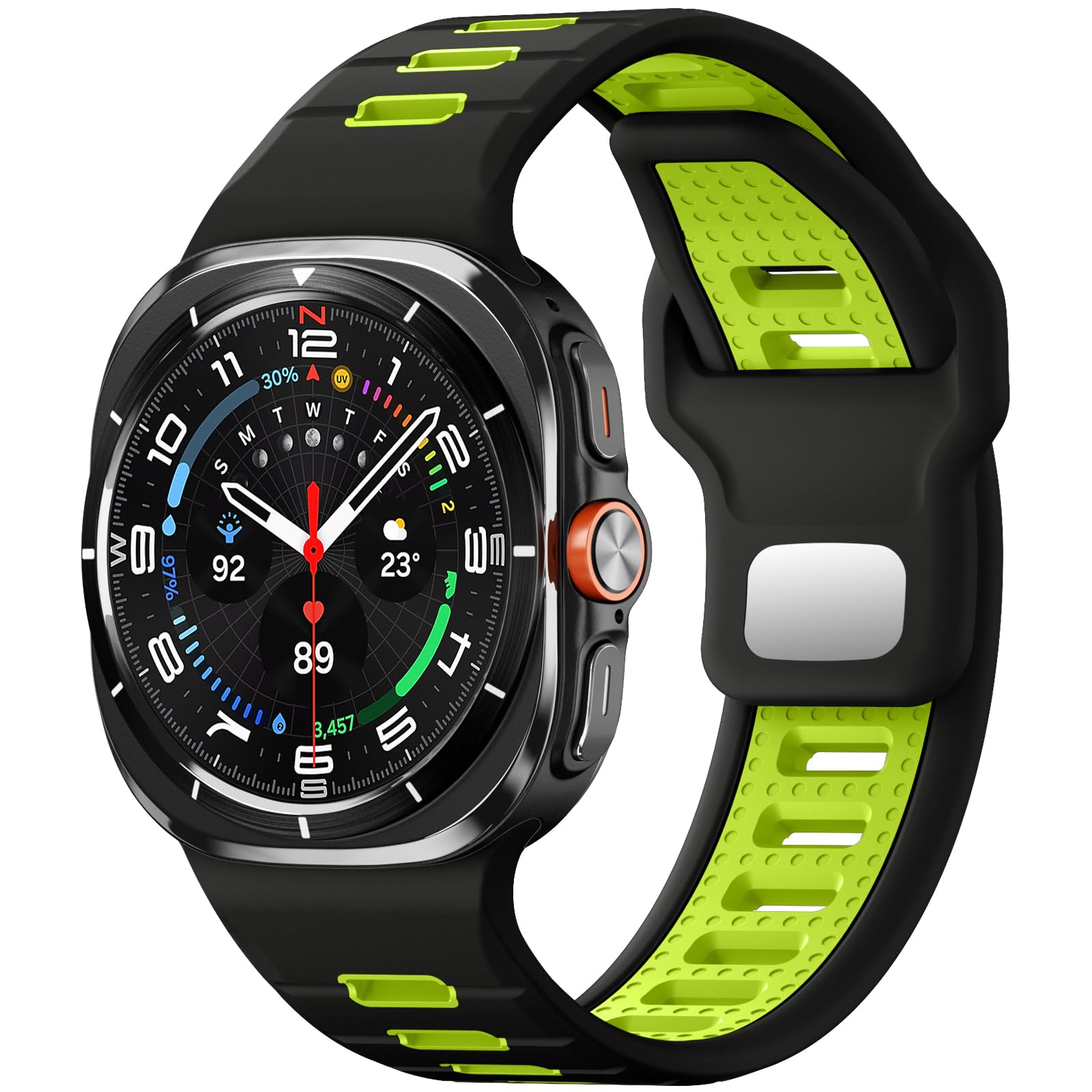 Odbeai Correa deportiva para Galaxy Watch Ultra, compatible con Samsung Watch Ultra, silicona suave, transpirable, impermeable, correa de repuesto para Galaxy Ultra Watch Band de 47 mm para hombres