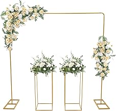 MINRS 2 x 2 m Metal Wedding Arch, Wedding Arch with 2 Pieces, 80 Tall Flower Stand, Can DIY Decoration for Weddings, Anniversaries, Birthday Parties, Graduations, Gold