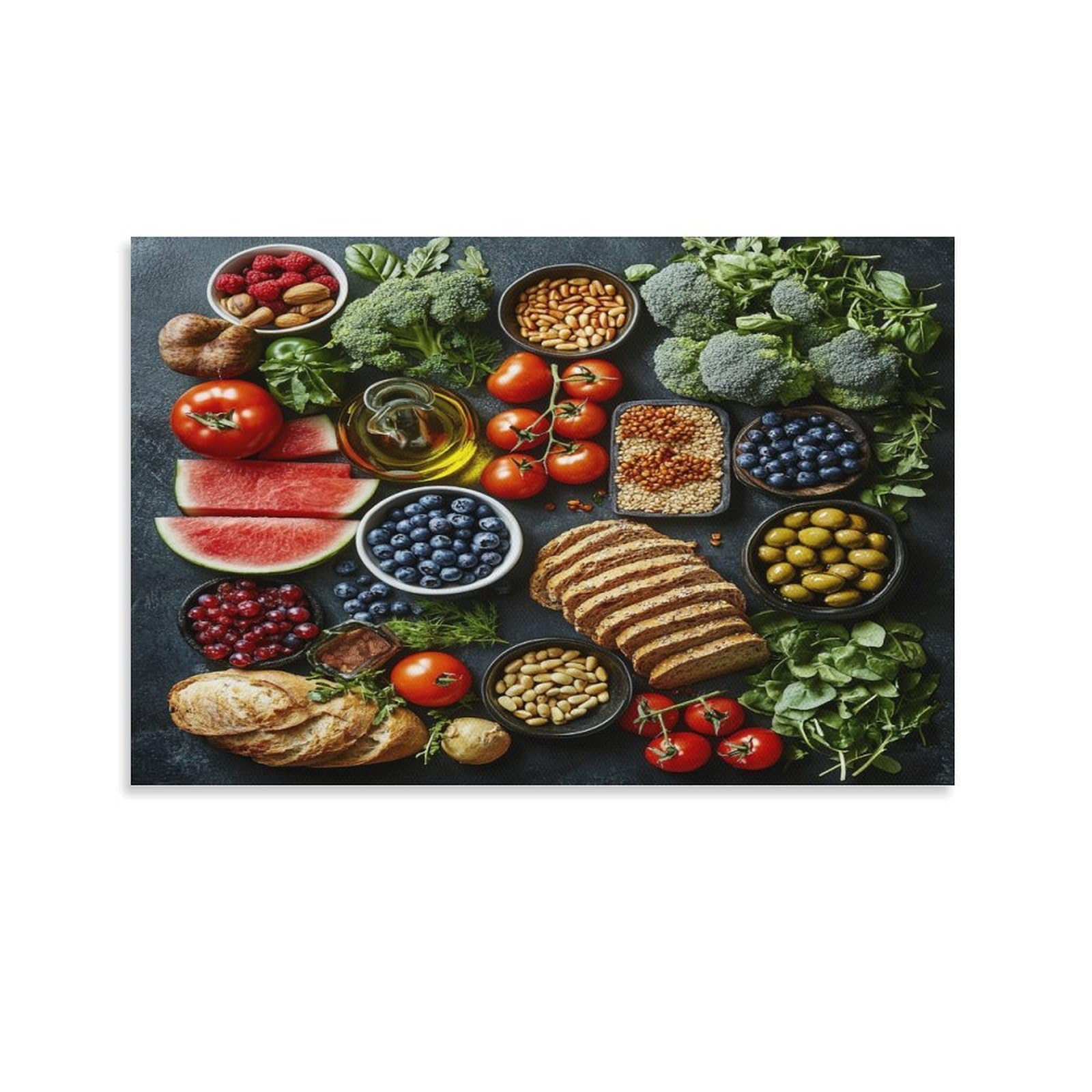 CPLVKWRQJ Fresh Produce Individual Organic Healthy Eating Canvas Wall Decor - Nursery Wall Hanging Space Saving Removable Ready to Hang 20x30inch(50x75cm)