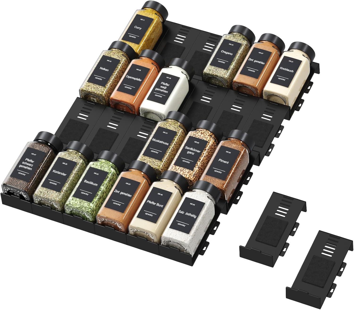 Lifewit Portaspezie Cassetto 24 Pezzi Senza Bottiglie Regolabile Combinabile Salvaspazio
