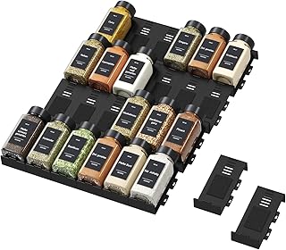 Lifewit 24 Piezas Organizador de Especias Ajustable para La Mayoría de Los Cajones, Combinable de Spice Rack Cajones de...