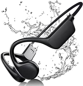 FEICO Bone Conduction Headphones, Wireless Open-Ear Bluetooth 5.3 With Mic - MP3 Play Built-in 32GB Memory, IP68 Waterproof Sports Running Workout (x7-Black) asin的图片