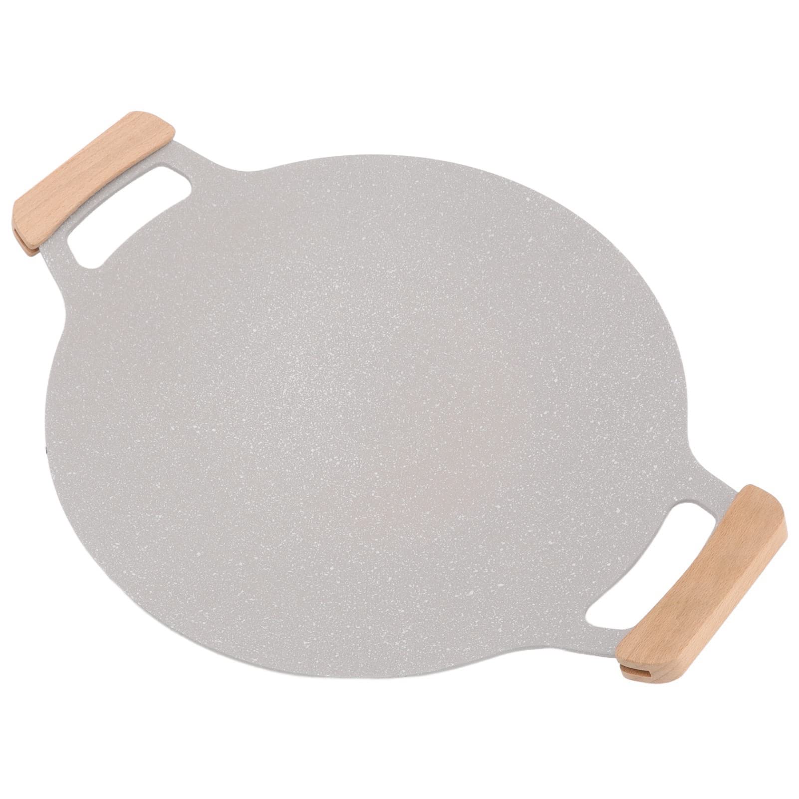 LIANAIKorean Grill Pan, Round Griddle with Nonstick Aluminum Coating, Indoor Outdoor BBQ Grill Plate, Compatible for Stovetops, Gas Stove and Induction (34cm / 13.4in)