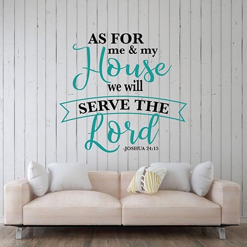 Miniatura 2 de Decoración de pared cristiana – Cita inspiradora – Decoración de pared con versículo bíblico – As for Me And My House We Will Serve the Lord –