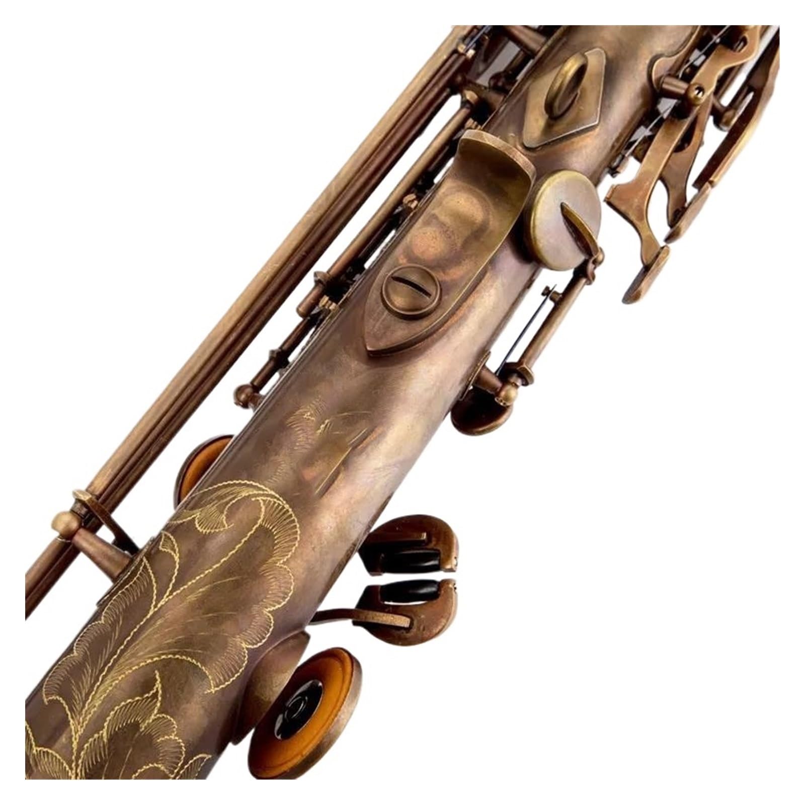 Sassofono Saxophone Dritto In Ottone Sib Modello Di Incisione Per Strumento A Fiato Sassofono