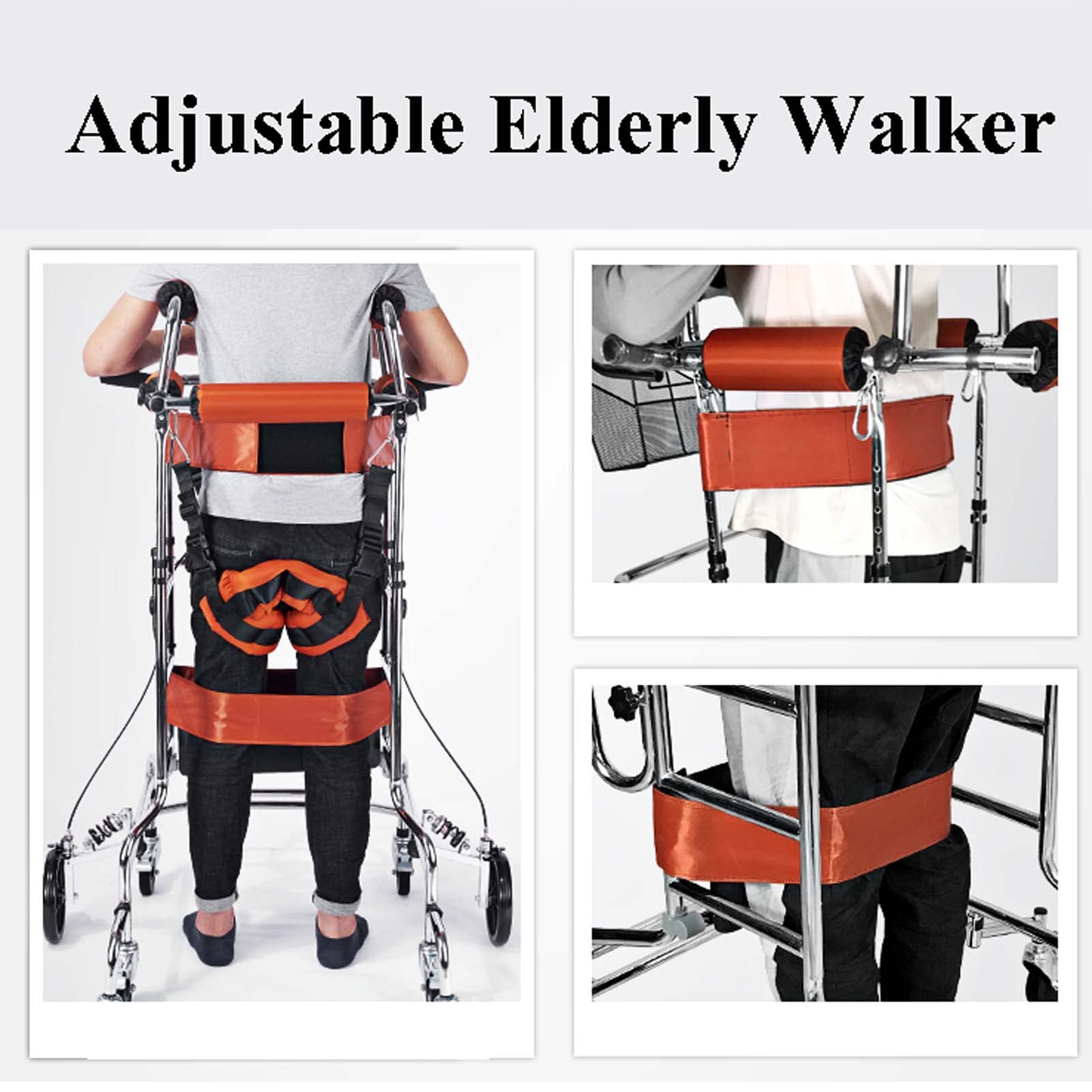 YSUEFIJO Andador Silla de Ruedas, Andador para Ancianos con Silla, Andadera para Ancianos Regulable, Rollator con 4 Ruedas, Andador Caminador, Casa y Fuera