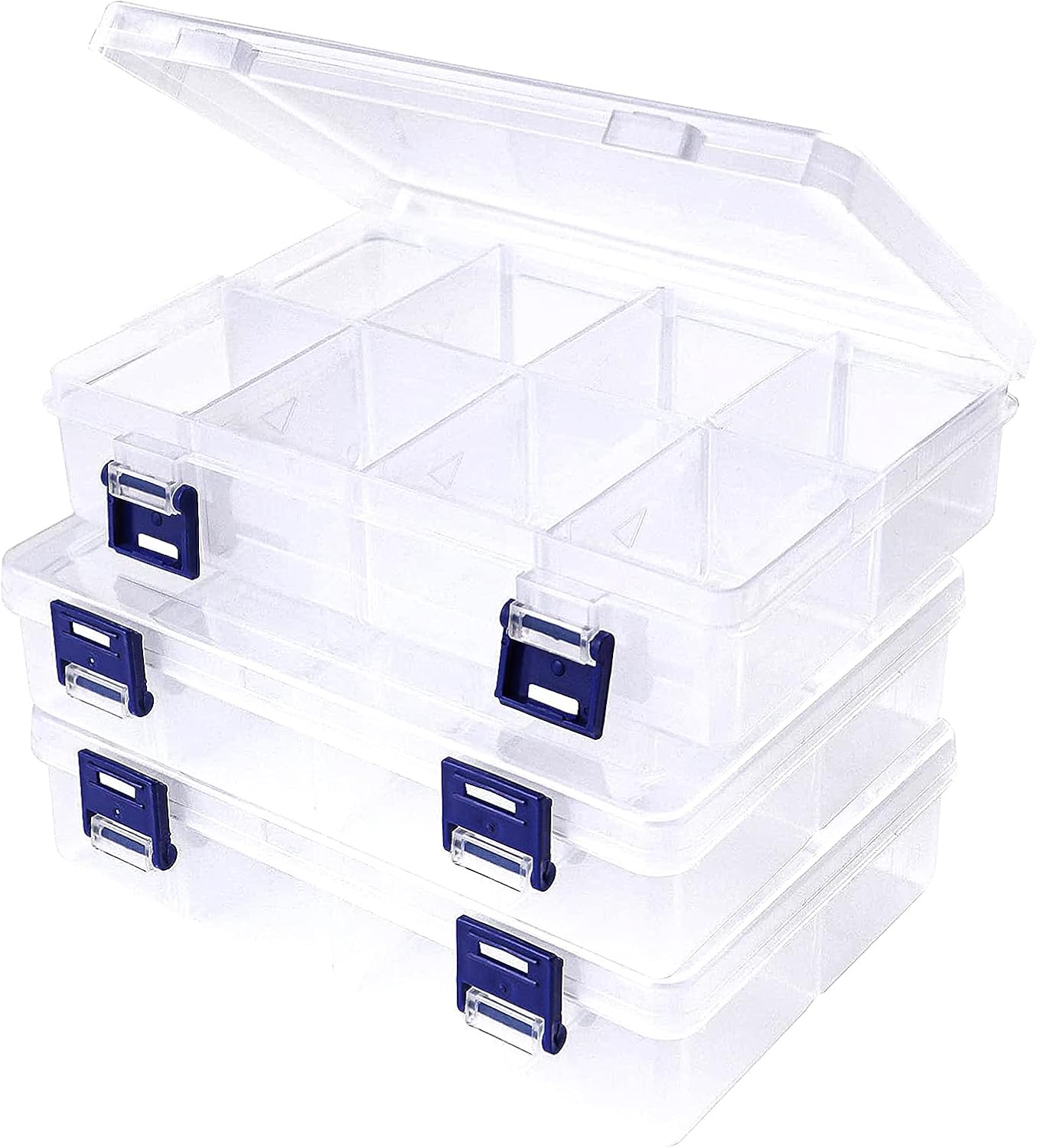 Hocadrv Plastic Compartment Box Plastic Jewellery Organiser Divider