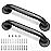 Rackickyer Shower Grab Bar, 2 Pack 12 Inch Gray Bathroom Grab Bar, 1.25 Diameter 304 Stainless Steel Anti-Slip Grab Bars for Bathtubs and Showers, Handicap Shower Grab Bar for Seniors Elderly