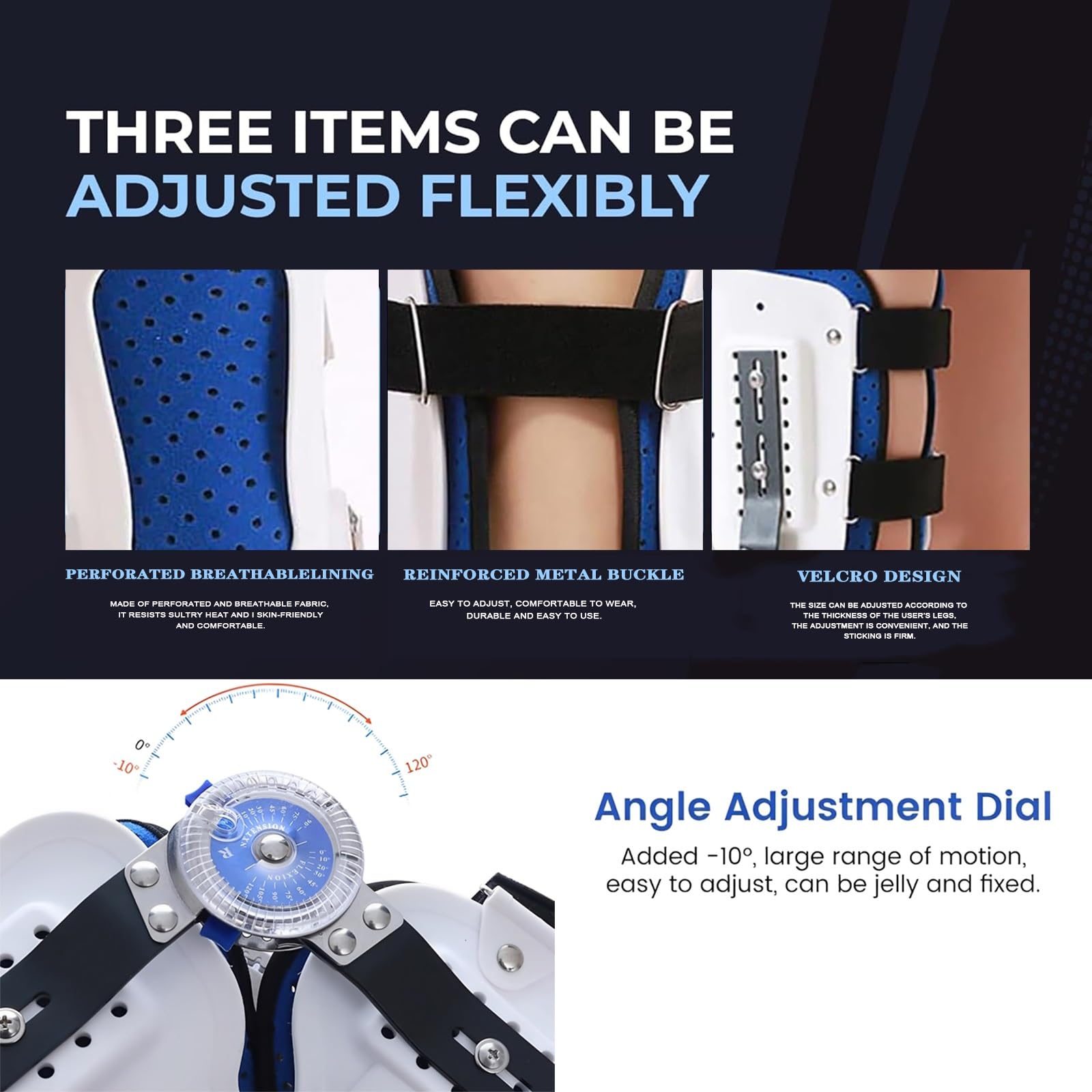 Genouillère professionnelle avec stabilisateurs latéraux,attelle fixe réglable respirante,attelle articulée for jambe complète,aide améliorer l'équilibre jambes,forte stabilité sport,l'entraînement