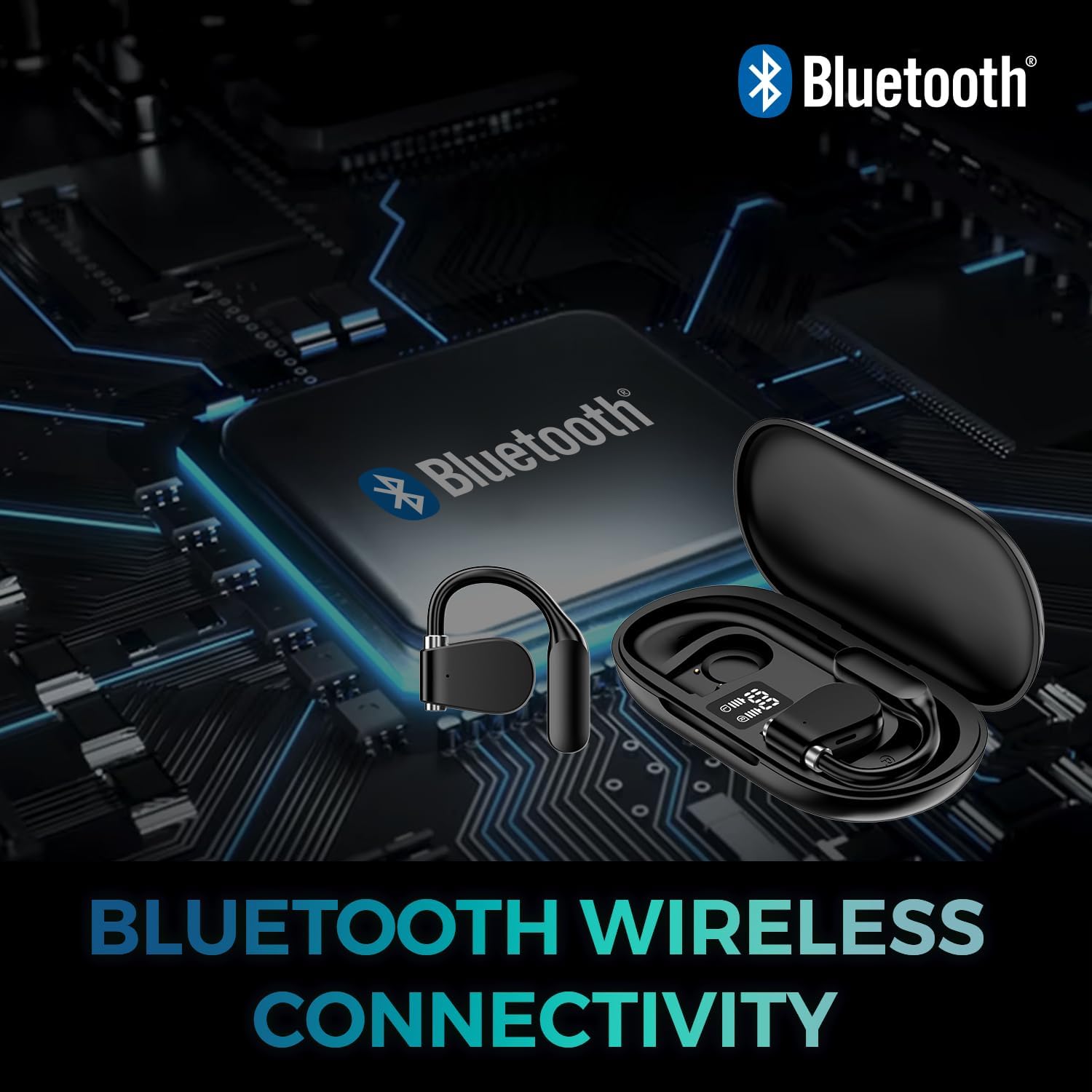 Adesso Xtream T4 Open-Ear Bluetooth Earbuds with Charging Case