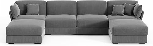 Miniatura 7 de Hudson Comfort Fundas para sofá modular en forma de U, 10 fundas de sofá súper elásticas, juego de protectores de sofá de microfibra suave de 7.58