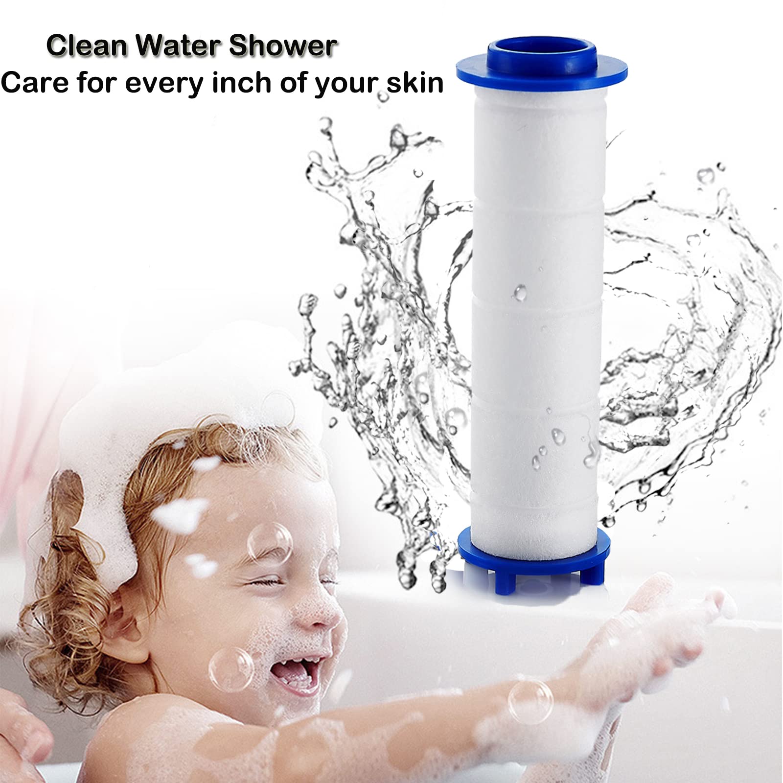 Replacement Filters for Hydro Jet Shower Head, High Pressure Handheld Turbo Fan Shower Heads Filter, PP-Cotton Filter Cartridge for Vortex Shower Head Set of 12 with Clean Towel