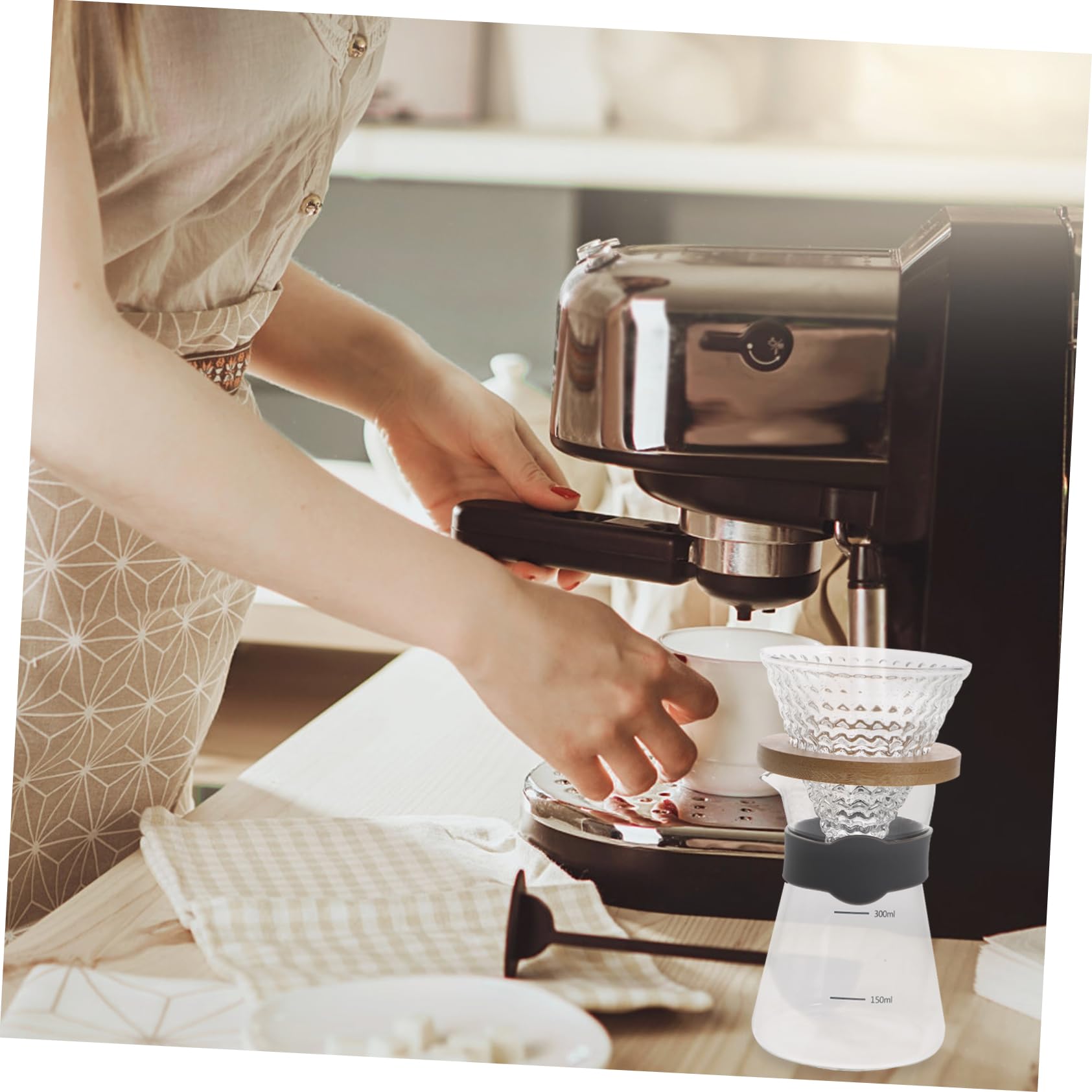 Cabilock 2 Juegos Recipiente De Filtro Cónico Filtrar Filtros Descafeinado Té Automático Filtro Para Maquina De Cafe Jarabe Café Llevar Manosear Filtro De Cafetera Embudo Cafeteras Vidrio
