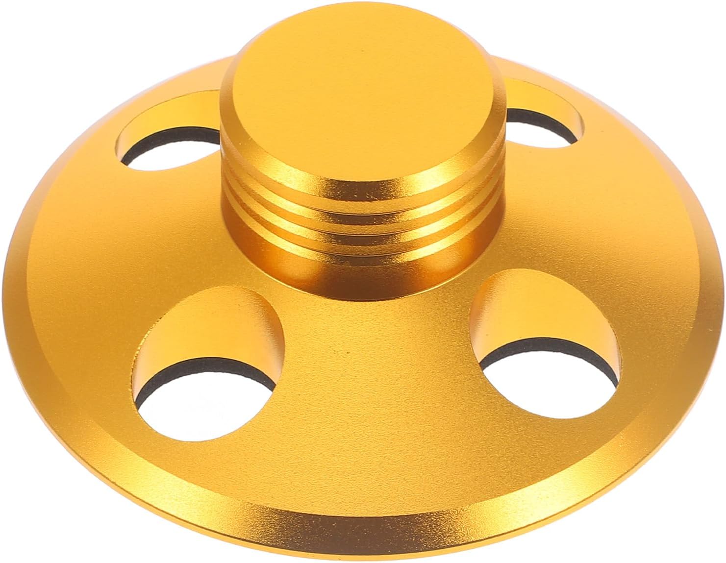 Gold Vinyl Record Weight Stabilizer for Turntable Accessories, Low Profile Disc Clamp to Reduce Vibration and Enhance Sound Quality, Compatible Vinyl Record Players