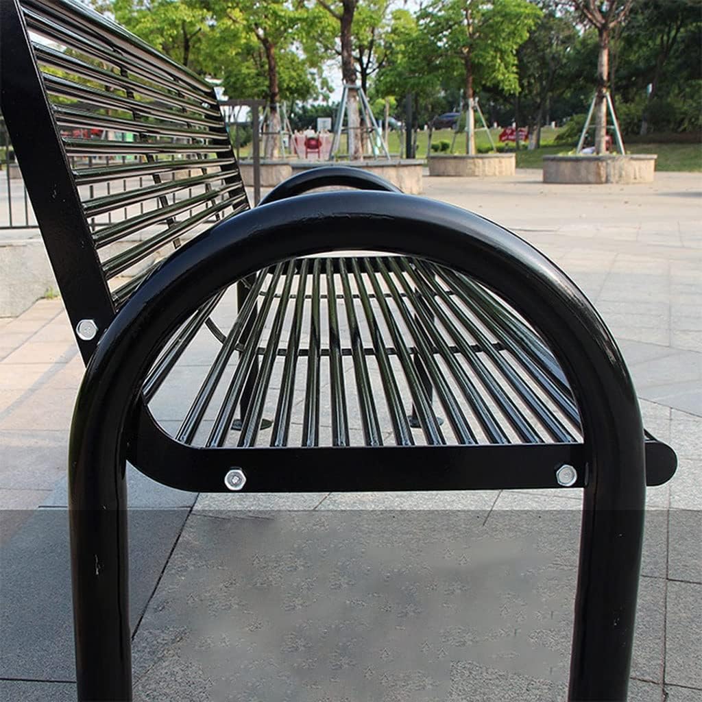 Park Benches Park Back Bench Outdoor Leisure Bench Metal Iron Bench Community Park Viewing Seat Suitable for Courtyard Garden Outdoor Benches(A)