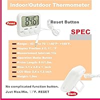 Vista 2 de Termómetro digital pequeño TA358 Celsius/Fahrenheit, medidor de temperatura para interiores/exteriores con sonda de sensor de 1.5M/5 pies