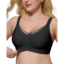 HORISUN Seamless Mesh Lace Bras for Women No Underwire Wireless Bras with Support and Lift Full Coverage Deep V Bralettes
