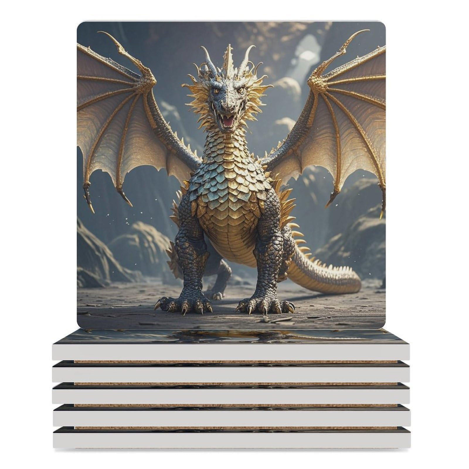 Dessous de verre Golden Dragon absorbants pour éliminer les traces de condensation
